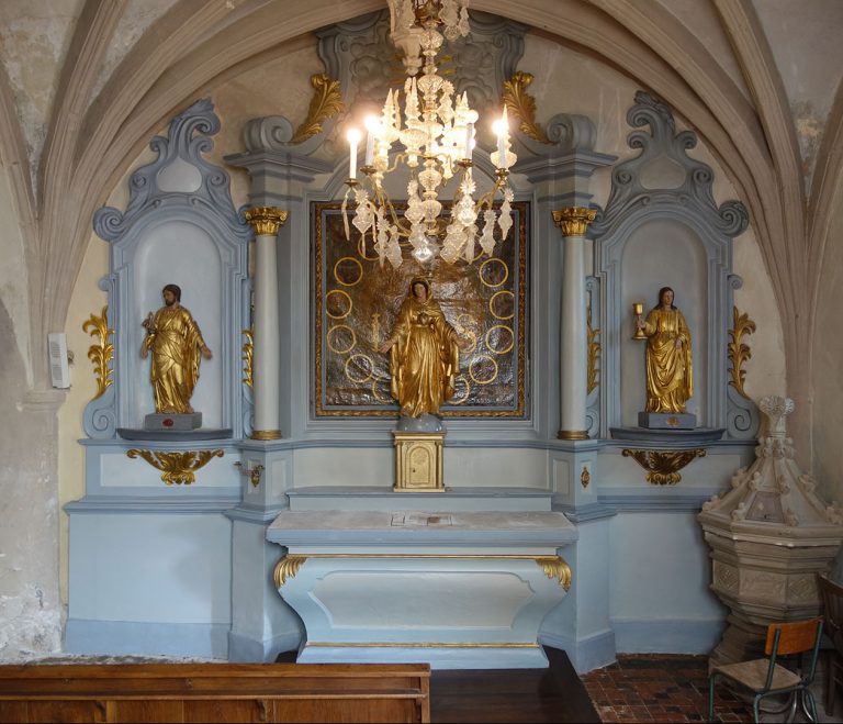 Décor en stuc, retable - Bourguignon-les-Conflans (70), Décor en stuc, retable, XVIIIème siècle